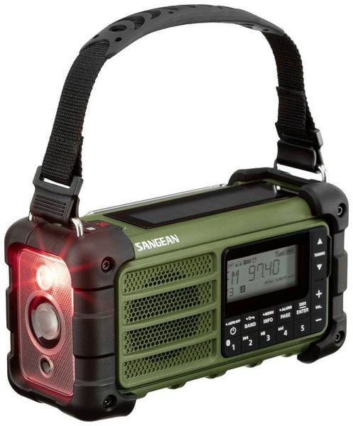 Produktbild: Sangean MMR-99 FM Green Outdoorradio UKW, MW Notfallradio, Bluetooth&reg; Solarpanel, spritzwassergesch&uuml;tzt, staubdicht Gr&uuml;n