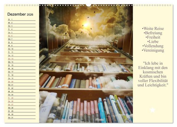 Produktbild: Tarot. Spirituell durch das Jahr (hochwertiger Premium Wandkalender 2026 DIN A2 quer), Kunstdruck in Hochglanz