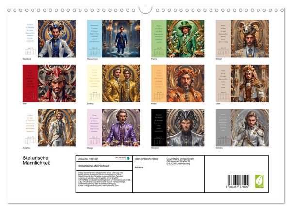 Produktbild: Stellarische M&auml;nnlichkeit (Wandkalender 2026 DIN A3 quer), CALVENDO Monatskalender