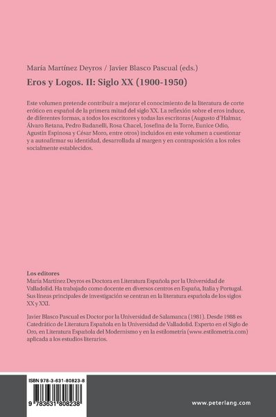 Produktbild: Eros y Logos. II: Siglo XX (1900-1950)