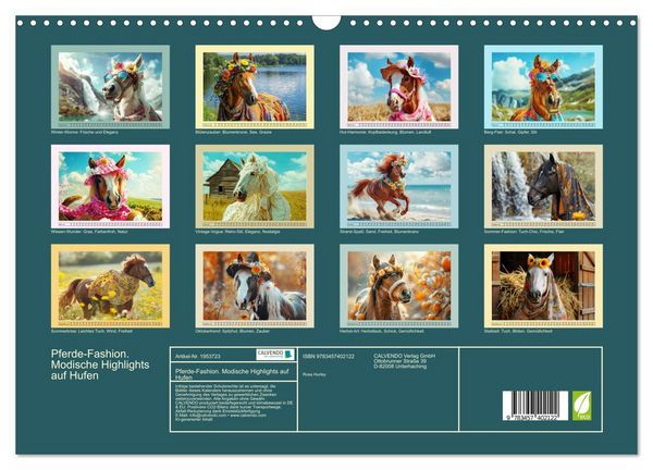 Produktbild: Pferde-Fashion. Modische Highlights auf Hufen (Wandkalender 2026 DIN A3 quer), CALVENDO Monatskalender