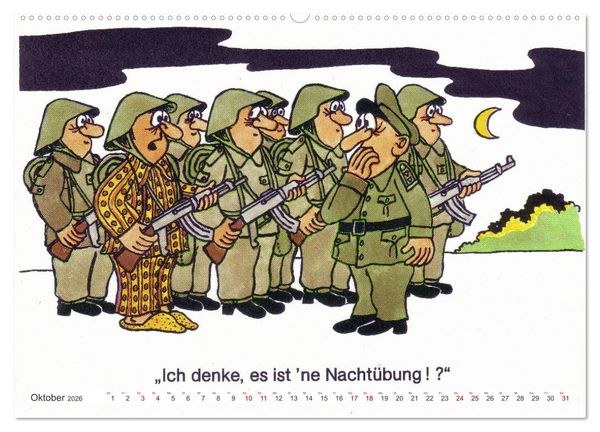 Produktbild: Da lachte die NVA - Karikaturen aus der DDR (hochwertiger Premium Wandkalender 2026 DIN A2 quer), Kunstdruck in Hochglanz