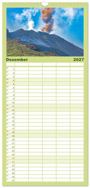 Produktbild: Familienplaner 2027 - Liparische Inseln - Vulkane im Tyrrhenischen Meer mit 5 Spalten (Wandkalender, 21 x 45 cm) CALVENDO