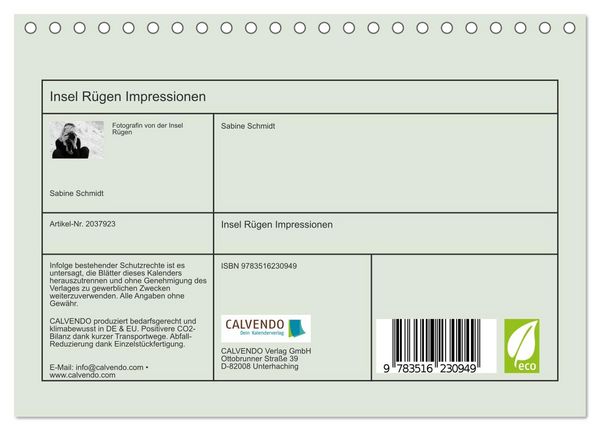 Produktbild: Insel R&uuml;gen Impressionen (Tischkalender 2026 DIN A5 quer), CALVENDO Monatskalender