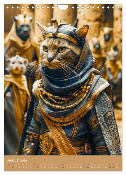 Produktbild: &Auml;gyptens Katzen - G&ouml;ttliche Eleganz im Stile der Pharaonen (Wandkalender 2026 DIN A4 hoch), CALVENDO Monatskalender
