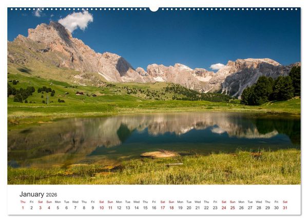 Produktbild: Alpine lakes on the Dolomites (High Quality Premium Wall Calendar 2026 DIN A2 landscape),CALVENDO 12 Month Wall Calendar