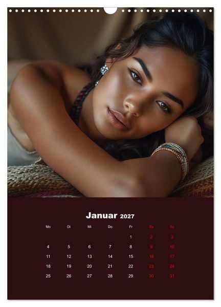 Produktbild: Indianische Sch&ouml;nheiten Kalender: Sinnliche Glamour Frauen in KI Kunst (Wandkalender 2027 DIN A3 hoch), CALVENDO Monatskalender