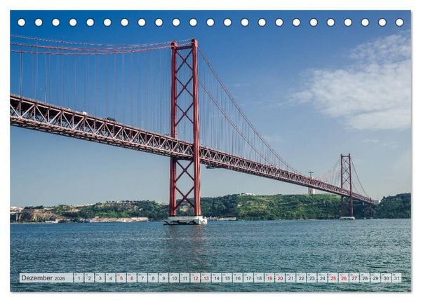 Produktbild: Lissabon Stadtansichten (Tischkalender 2026 DIN A5 quer), CALVENDO Monatskalender