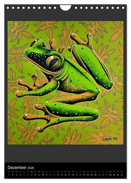 Produktbild: Acrylic paintings - Pfeilgiftfr&ouml;sche und Cham&auml;leons (Wandkalender 2026 DIN A4 hoch), CALVENDO Monatskalender