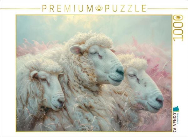 CALVENDO Puzzle Mit den Schafen | 1000 Teile Lege-Größe 64x48cm Foto-Puzzle für glückliche Stunden