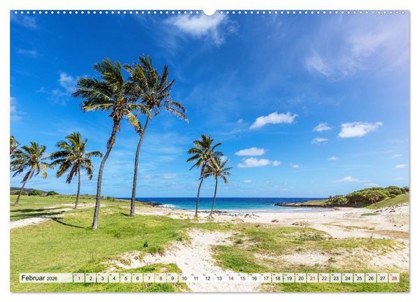 Produktbild: Die Osterinsel &ndash; Mythen, Moai und wilde Sch&ouml;nheit (hochwertiger Premium Wandkalender 2026 DIN A2 quer), Kunstdruck in Hochglanz