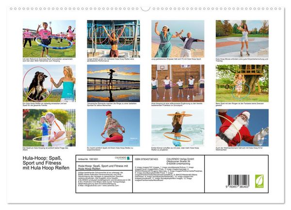 Produktbild: Hula-Hoop: Spa&szlig;, Sport und Fitness mit Hula Hoop Reifen (hochwertiger Premium Wandkalender 2026 DIN A2 quer), Kunstdruck in Hochglanz
