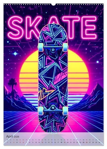 Produktbild: Back to the Eighties - Electric Neon Nights (hochwertiger Premium Wandkalender 2026 DIN A2 hoch), Kunstdruck in Hochglanz