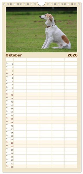 Produktbild: Familienplaner 2026 - Der Silken Windsprite - ein Seelenhund mit 5 Spalten (Wandkalender, 21 x 45 cm) CALVENDO