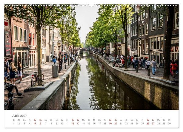 Produktbild: Amsterdam - Wasserstra&szlig;en und Grachten (hochwertiger Premium Wandkalender 2027 DIN A2 quer), Kunstdruck in Hochglanz