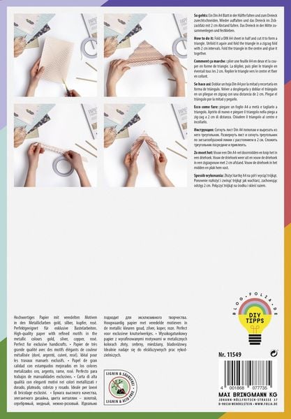 Produktbild: Folia Designpapierblock HOTFOIL 165g/m&sup2;, DIN A4, 12 Blatt, 12 Motive