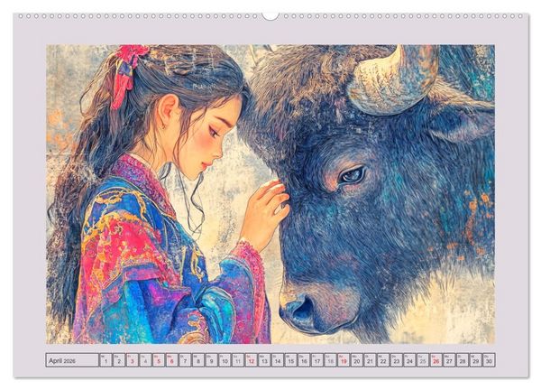 Produktbild: Traumwelten. Mangas mit magischen Begegnungen (hochwertiger Premium Wandkalender 2026 DIN A2 quer), Kunstdruck in Hochglanz