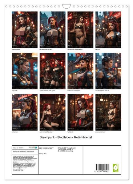 Produktbild: Steampunk - Stadtleben - Rotlichtviertel (Wandkalender 2026 DIN A3 hoch), CALVENDO Monatskalender