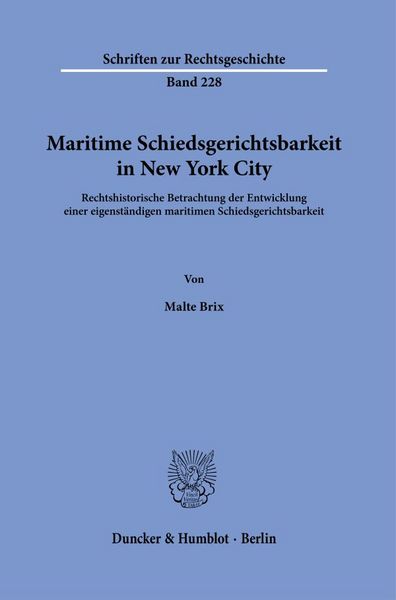 Produktbild: Maritime Schiedsgerichtsbarkeit in New York City