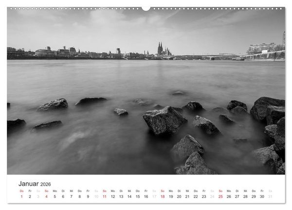 Produktbild: K&ouml;ln - monochrome Ansichten (hochwertiger Premium Wandkalender 2026 DIN A2 quer), Kunstdruck in Hochglanz