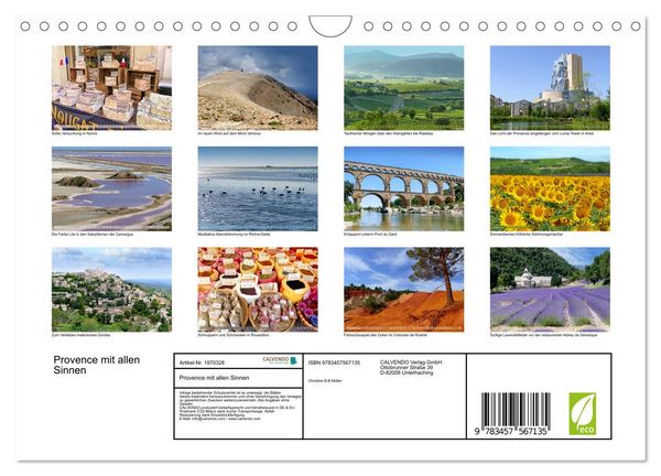 Produktbild: Provence mit allen Sinnen (Wandkalender 2026 DIN A4 quer), CALVENDO Monatskalender