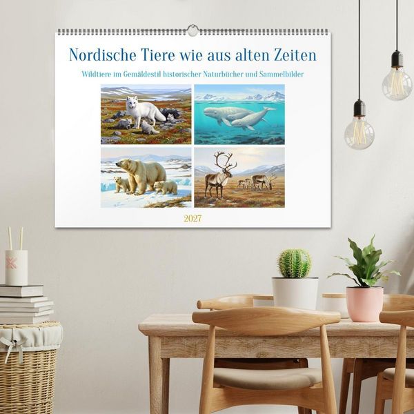 Produktbild: Nordische Tiere wie aus alten Zeiten (Wandkalender 2027 DIN A2 quer), CALVENDO Monatskalender