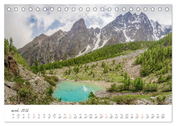Produktbild: Sur la route des Grandes Alpes, la vall&eacute;e de la Guisane (Calendrier de bureau 2026 DIN A5 vertical), CALVENDO calendrier mensuel