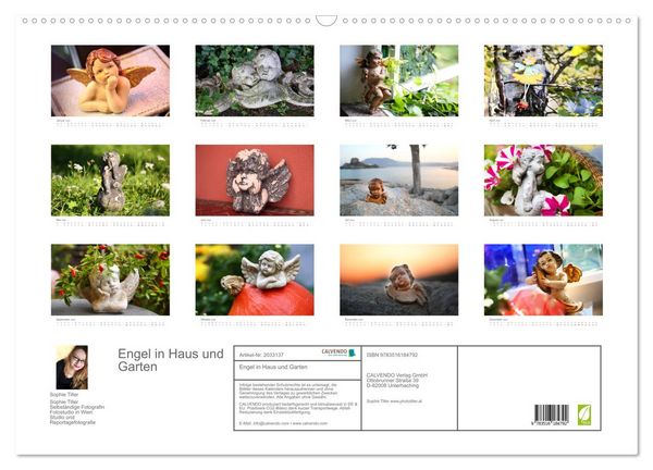 Produktbild: Engel in Haus und Garten (Wandkalender 2026 DIN A2 quer), CALVENDO Monatskalender