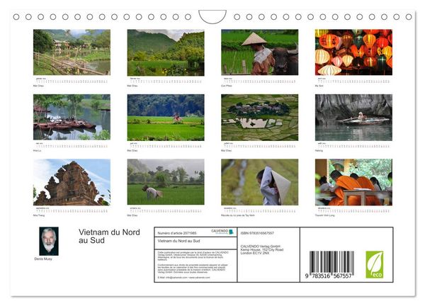 Produktbild: Vietnam du Nord au Sud (Calendrier mural 2026 DIN A4 vertical), CALVENDO calendrier mensuel