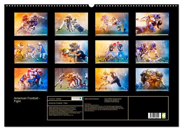 Produktbild: American Football - Fight (Wandkalender 2026 DIN A2 quer), CALVENDO Monatskalender