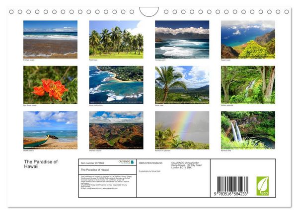 Produktbild: The Paradise of Hawaii (Wall Calendar 2026 DIN A4 landscape), CALVENDO 12 Month Wall Calendar