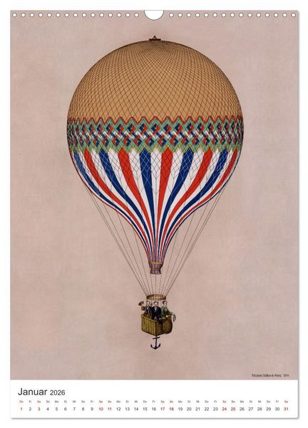 Produktbild: Ballonfahren Kalender (Wandkalender 2026 DIN A3 hoch), CALVENDO Monatskalender