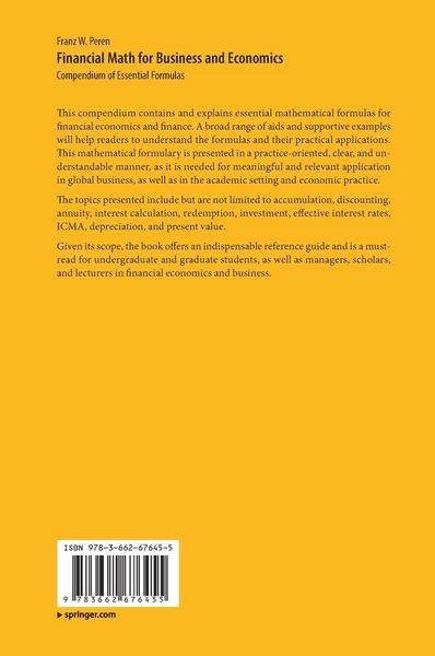 Produktbild: Financial Math for Business and Economics
