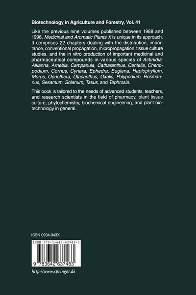 Produktbild: Medicinal and Aromatic Plants X