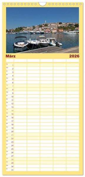 Produktbild: Familienplaner 2026 - sonniges Istrien mit 5 Spalten (Wandkalender, 21 x 45 cm) CALVENDO