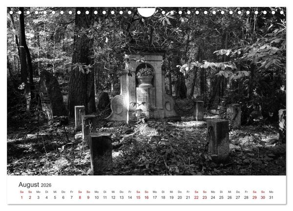 Produktbild: Wachgek&uuml;sst - Vom Zauber der Vergangenheit - S&uuml;dwestkirchhof Stahnsdorf (Wandkalender 2026 DIN A4 quer), CALVENDO Monatskalender