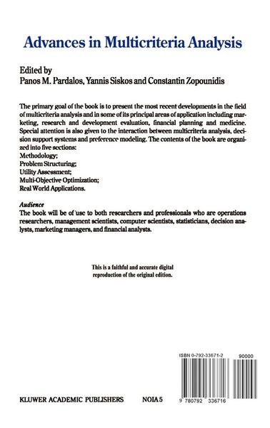 Produktbild: Advances in Multicriteria Analysis
