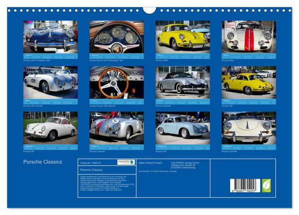 Produktbild: Porsche Classics (Wandkalender 2026 DIN A3 quer), CALVENDO Monatskalender