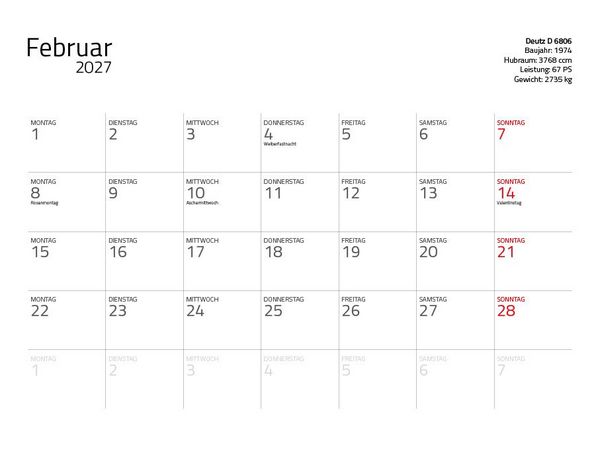 Produktbild: Traktor Klassiker 2027 &ndash; Eintragkalender