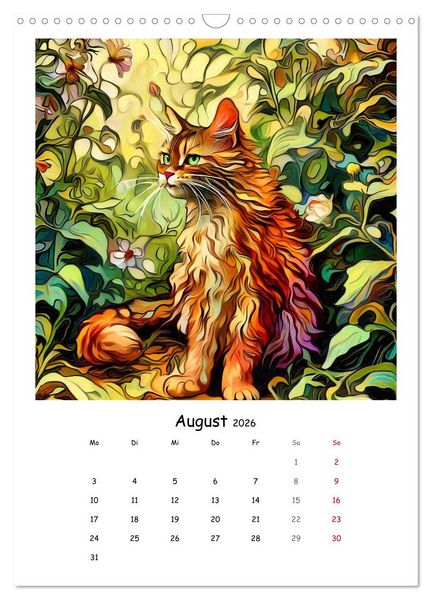 Produktbild: Jugendstil Katzen (Wandkalender 2026 DIN A3 hoch), CALVENDO Monatskalender