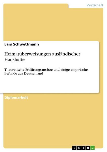 Produktbild: Heimat&uuml;berweisungen ausl&auml;ndischer Haushalte