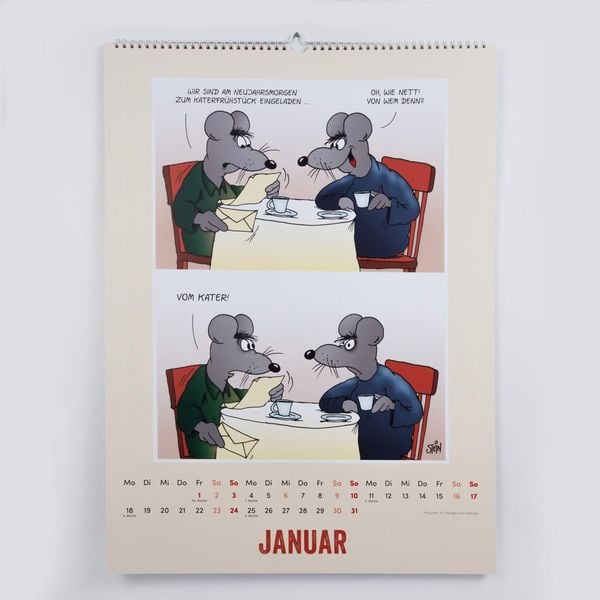 Produktbild: Uli Stein Tierisch gro&szlig;er Kalender 2027: Monatskalender f&uuml;r die Wand im Gro&szlig;format