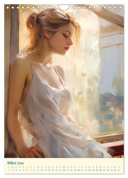 Produktbild: Feminine Romantik &ndash; Impressionistische Bilder (Wandkalender 2026 DIN A4 hoch), CALVENDO Monatskalender