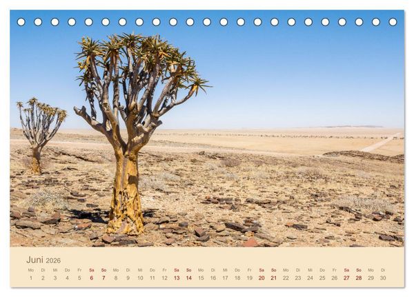 Produktbild: Einmalige Landschaften in Afrika (Tischkalender 2026 DIN A5 quer), CALVENDO Monatskalender