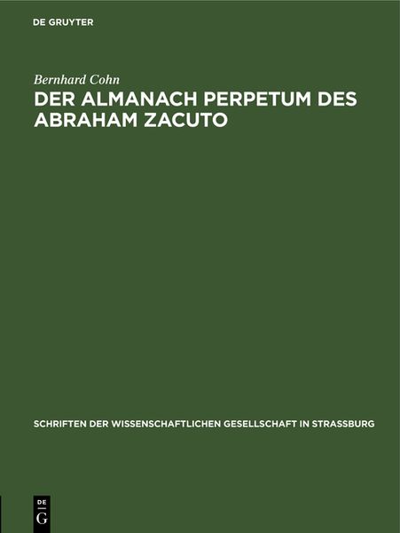 Produktbild: Der Almanach perpetum des Abraham Zacuto