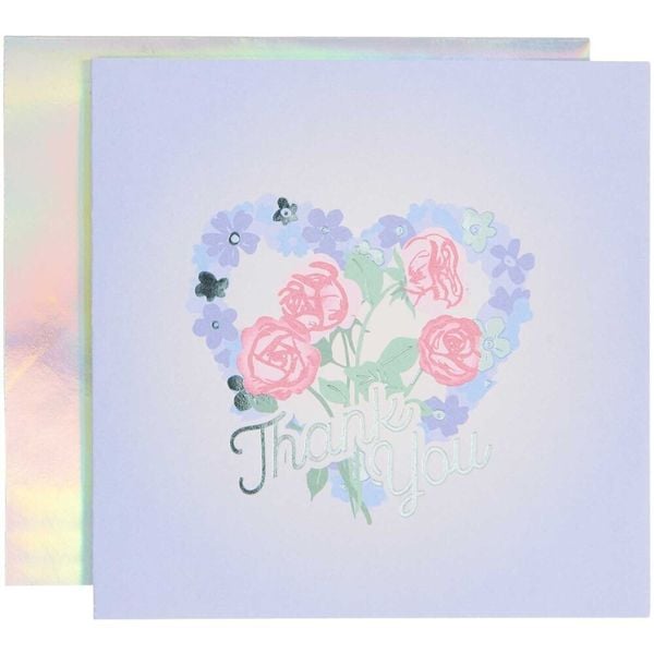 Grußkarte La Vie en Rose, Thank You, 14 x 14 cm