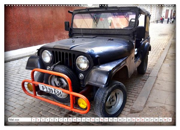 Produktbild: Cuba Jeeps - Gel&auml;ndewagen Oldtimer (hochwertiger Premium Wandkalender 2026 DIN A2 quer), Kunstdruck in Hochglanz