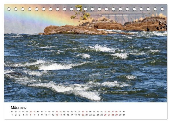 Produktbild: Weltnaturerbe Victoriaf&auml;lle - Der Rauch, der donnert (Tischkalender 2027 DIN A5 quer), CALVENDO Monatskalender