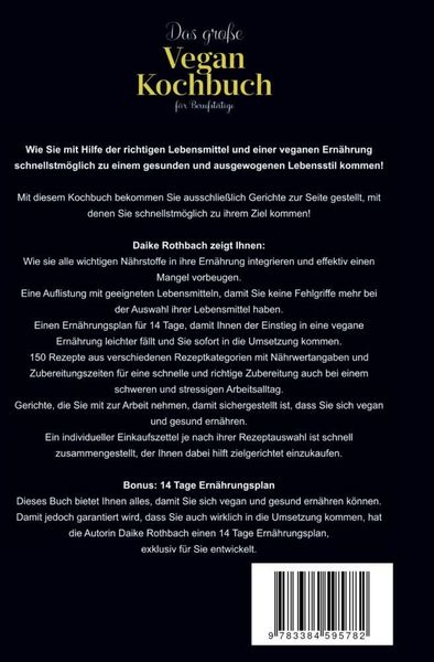 Produktbild: Das gro&szlig;e Vegan Kochbuch f&uuml;r Berufst&auml;tige - inklusive 14-Tage-Ern&auml;hrungsplan & praktischer Ratgeber
