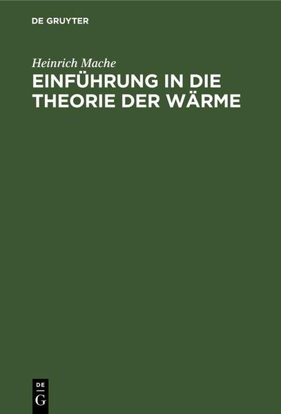 Produktbild: Einf&uuml;hrung in die Theorie der W&auml;rme